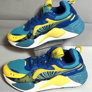Puma Kids Vibrant Blue and Yellow Sneakers